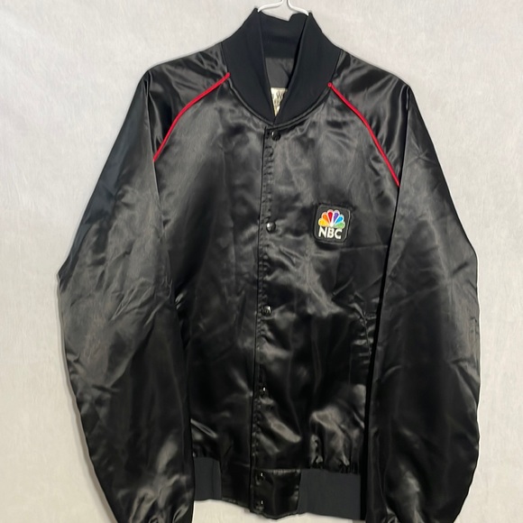 Vintage East West Enterprises NBC Peacock Satin Bomber Jacket - Picture 2 of 4